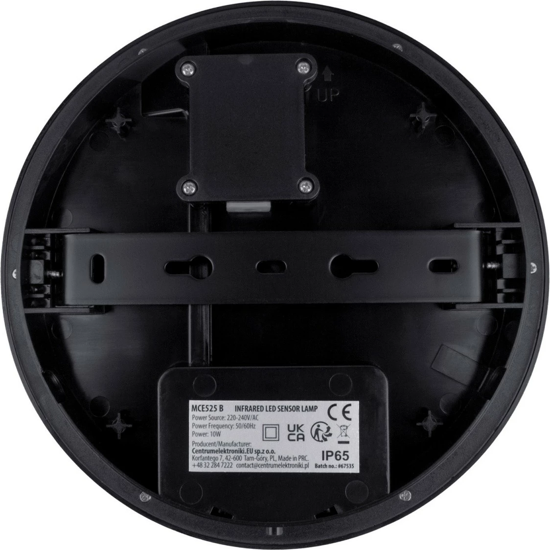 Lambë LED, Maclean MCE525 B, me sensor PIR, IP65, 10W 1000lm, 4000K e bardhë neutrale