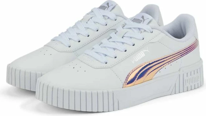 Atlete për femra dhe fëmijë Puma Carina 2.0 Holo Jr, të bardha