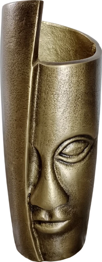 Vazo KEREN, alumin, ngjyrë ari antik, 10x10x25cm