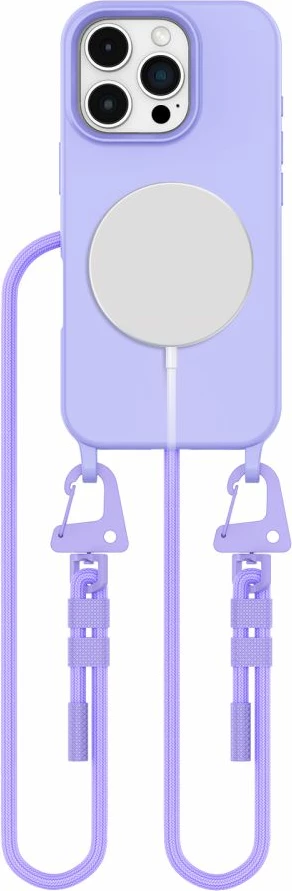 Mbështjellës Tech-Protect MagNecklace me litar për iPhone 16 Pro, MagSafe, Violet