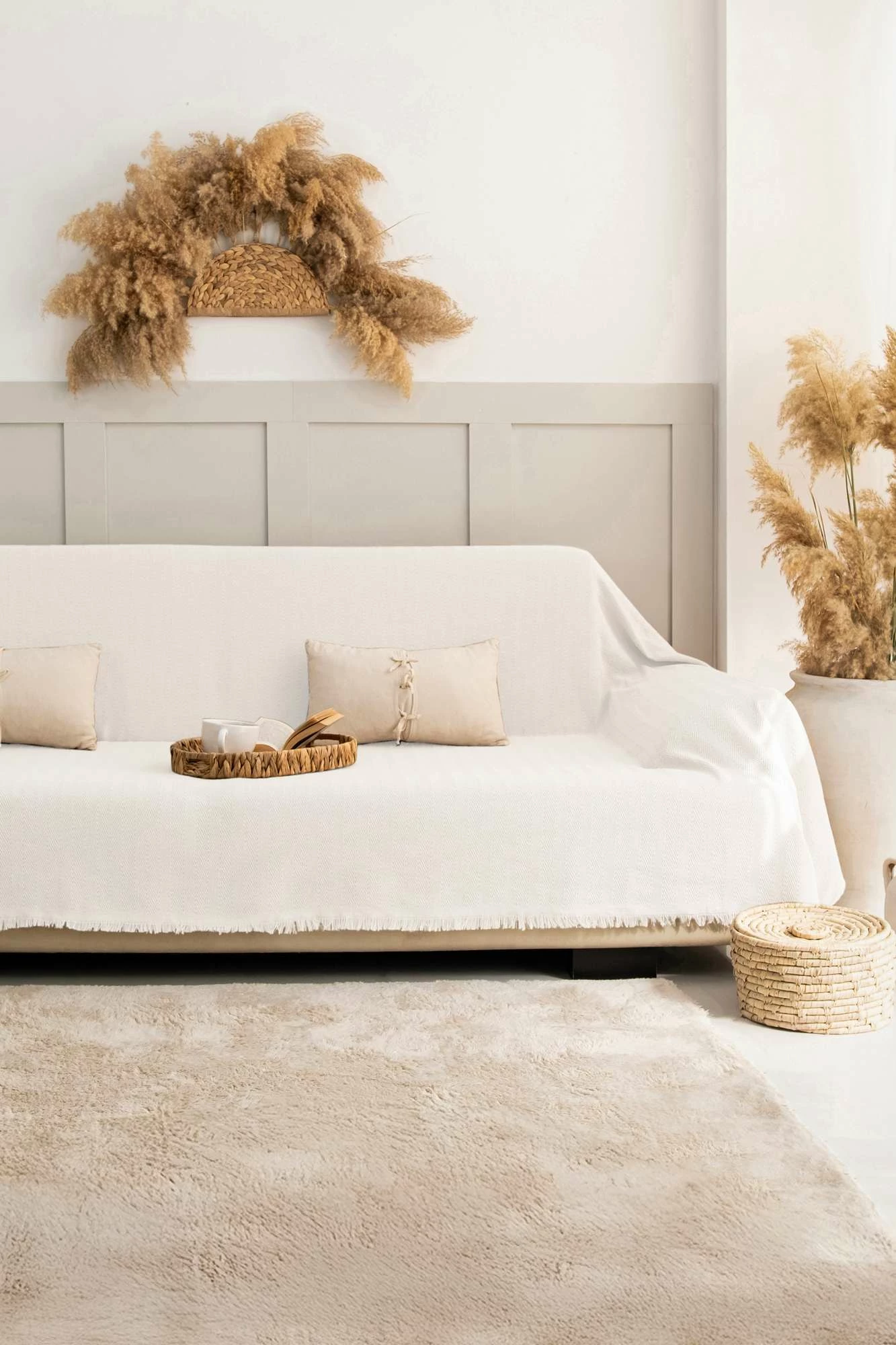 Mbulesë divani L'essentiel, Rio, ngjyrë krem