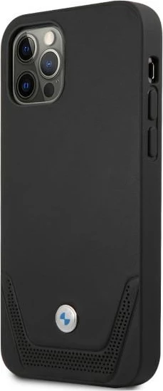 Mbështjellës BMW BMHCP12MRSWPK për iPhone 12/12 Pro, hardcase, lëkurë, e zezë