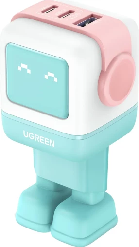 Karikues muri UGREEN Nexode Robot GaN 65W, 2x USB-C + 1x USB-A, rozë