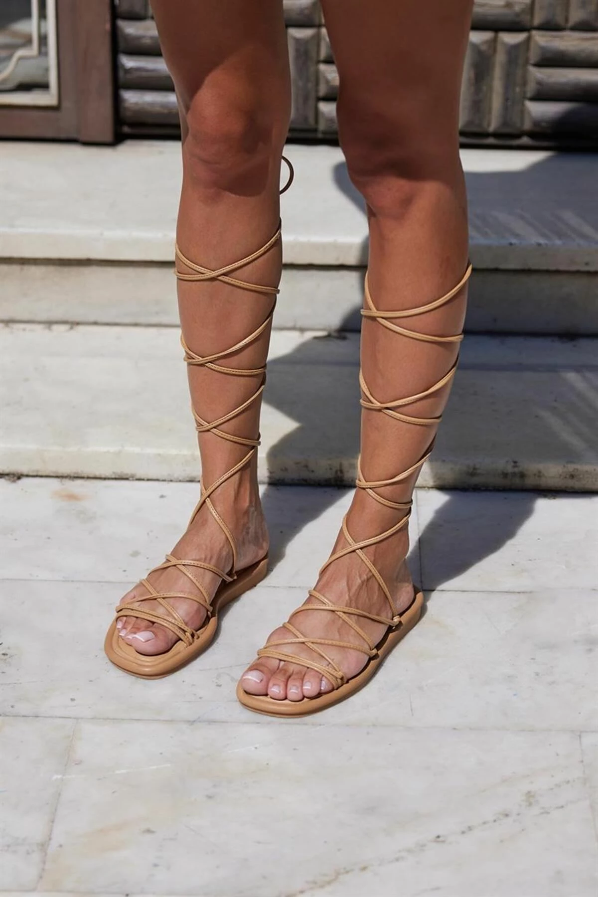 Sandale për gra, ngjyrë mink, Jumeon MK1340222YR20-005