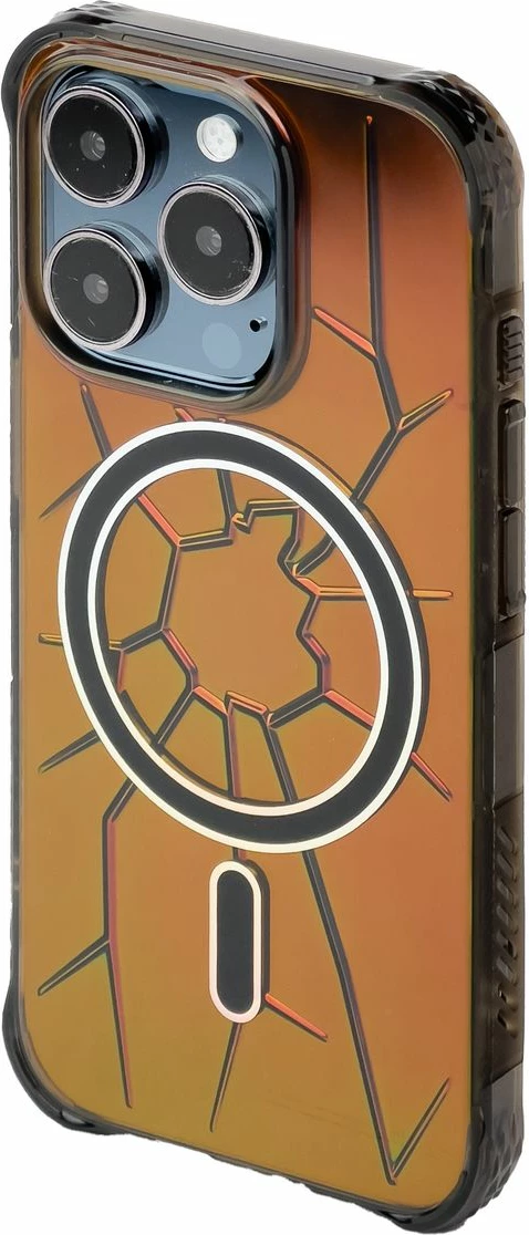 Mbështjellës Kingxbar Crack Series për iPhone 15 Pro, MagSafe, i zi