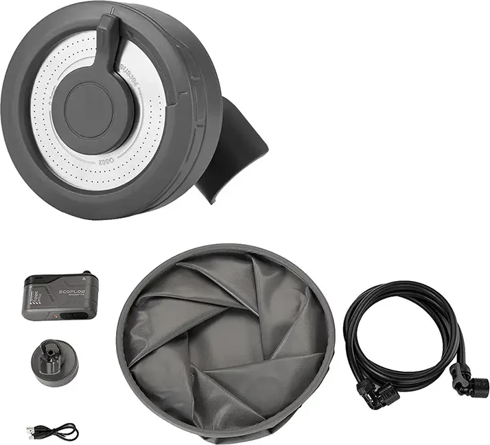 Set dushi portativ EcoFlow EFA-SHOWERKIT për kamping, gri