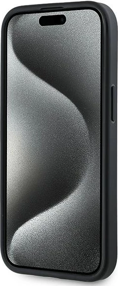 Mbështjellës Karl Lagerfeld Diagonal Quilted Script për iPhone 15 Plus / 14 Plus, e zezë