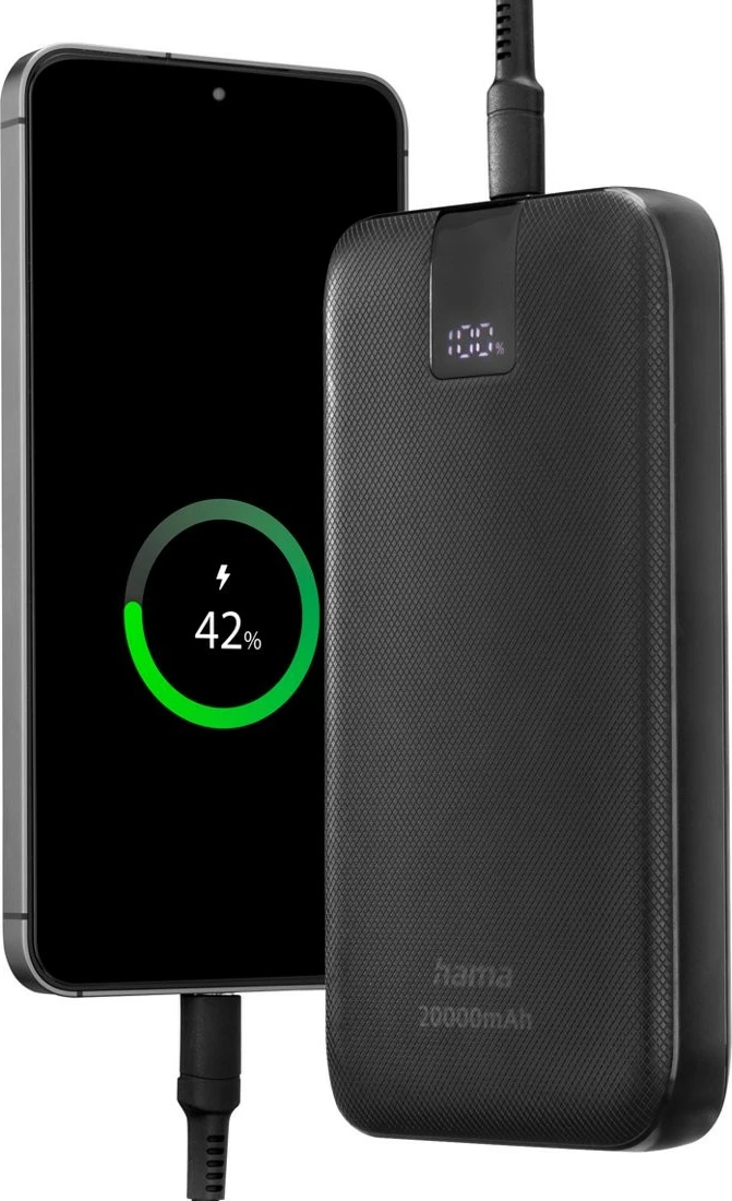 Power bank Hama PD 20000 mAh, 3 porta, Anthracite