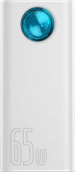Powerbank Baseus Amblight 30000mAh, 65W, 4xUSB, USB-C, e bardhë