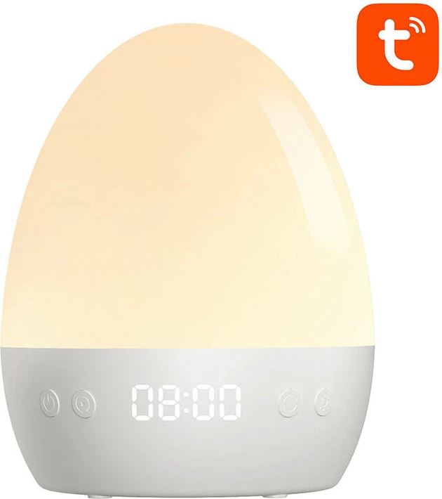 Llambë nate smart Gosund LB2S, RGBW 16 milionë ngjyra, Wi-Fi, me orë, Bardhë