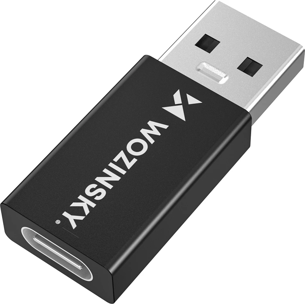 Adapter USB-A në USB-C OTG, Wozinsky, WAAC-01, USB 3.2 Gen 2 10 Gb/s, 3 A, e zezë