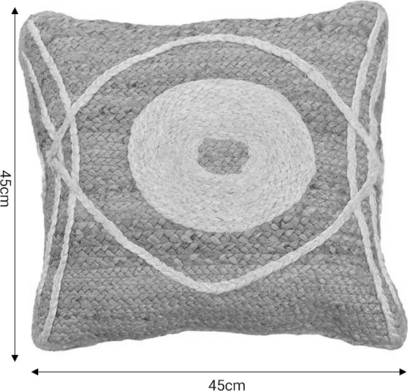 Jastëk Foliens Inart natyral-ekru 100% jute 45x45x2.5cm