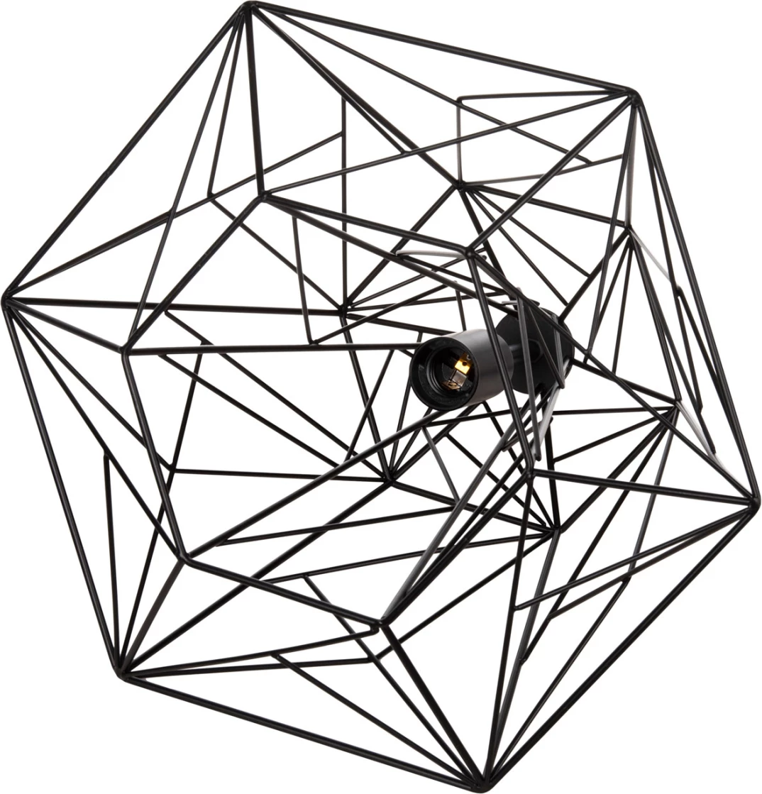 Llambë varëse tavani FH4066, metal i zi, kafaz si diamant, 39x34x130H cm