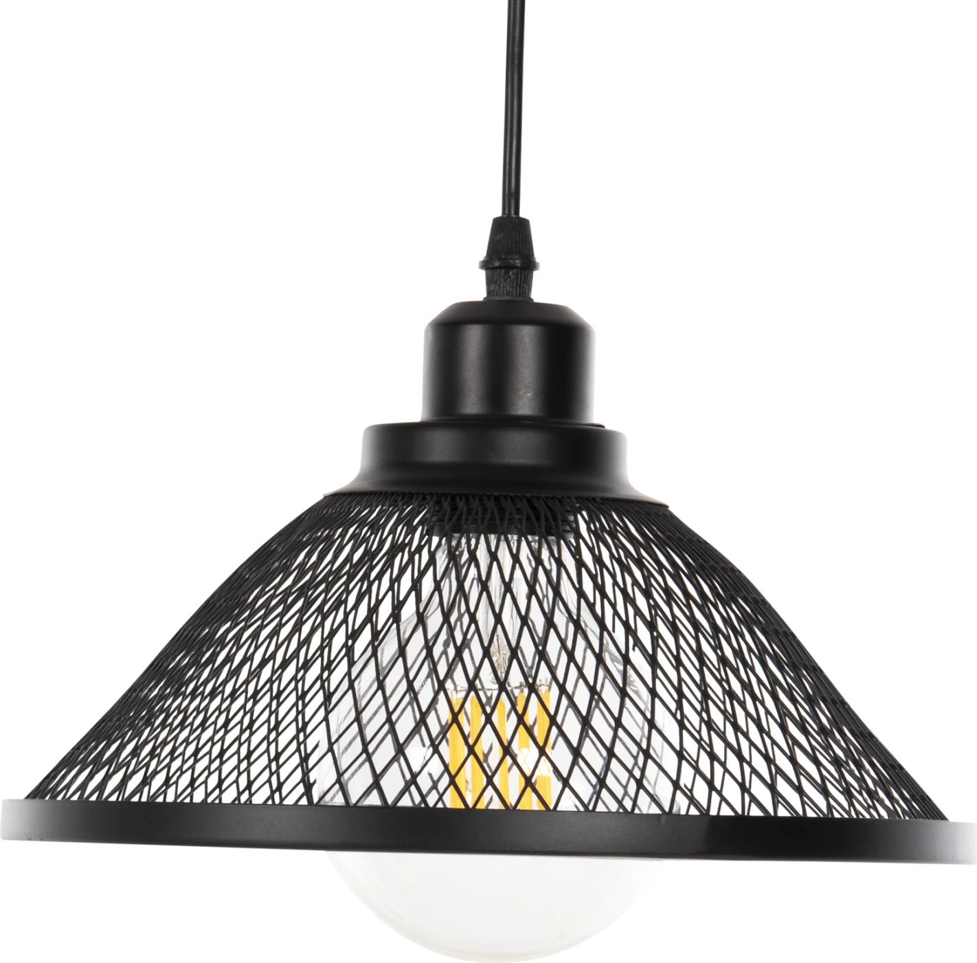Llambë varëse tavani, rrjetë metali e zezë, FH4102, Φ25x115Hcm