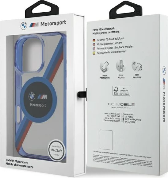 Mbështjellës BMW Motorsport IML Circle MagSafe për iPhone 16 Pro Max 6.9", transparent