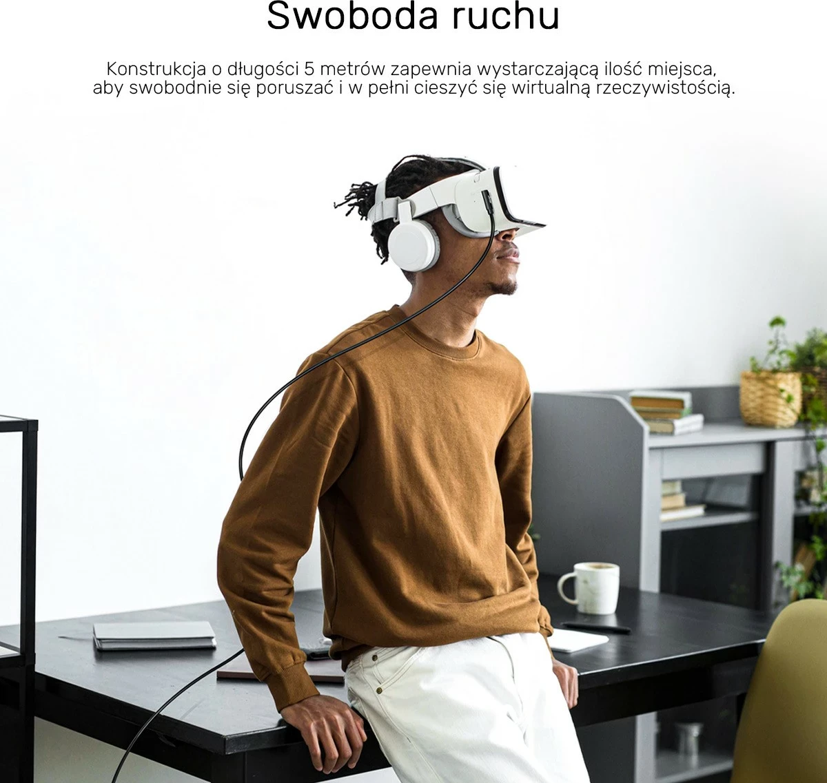 Kabllo USB-C në USB-C Unitek VR Link Pro, 5Gbps, 60W, e zezë