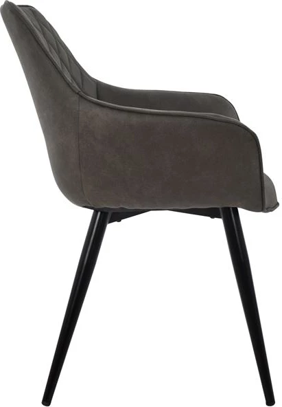 Karrige me krahë Mando, FH8006.10, stof Nubuck gri, 60x60x84 cm, set prej 2 copë