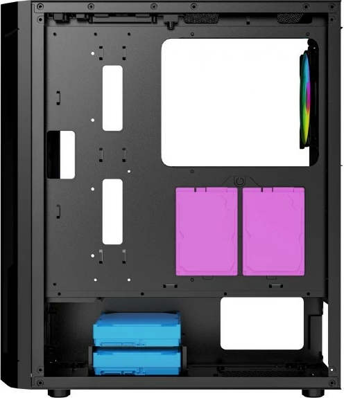 Kasë Gembird Fornax 400X, Midi Tower, ATX, xham i temperuar, e zezë