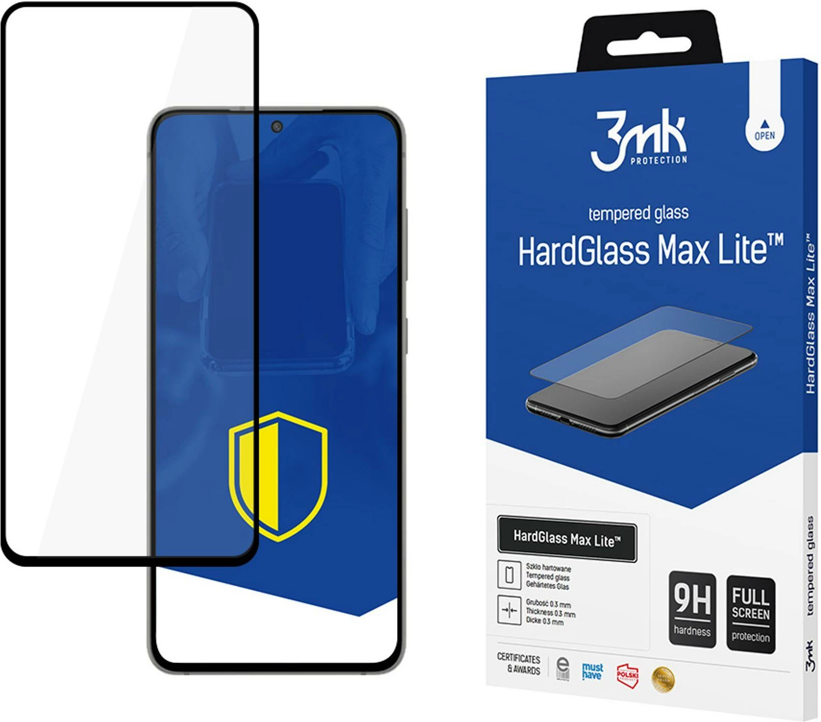 Mbështjellës xhami i temperuar 3mk HardGlass Max Lite për Samsung Galaxy S21 FE, Zi