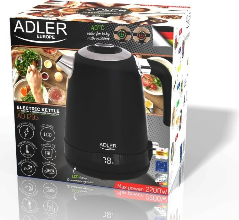 Çajnik Elektrik Adler AD 1295b, 1.7 l, i Zi