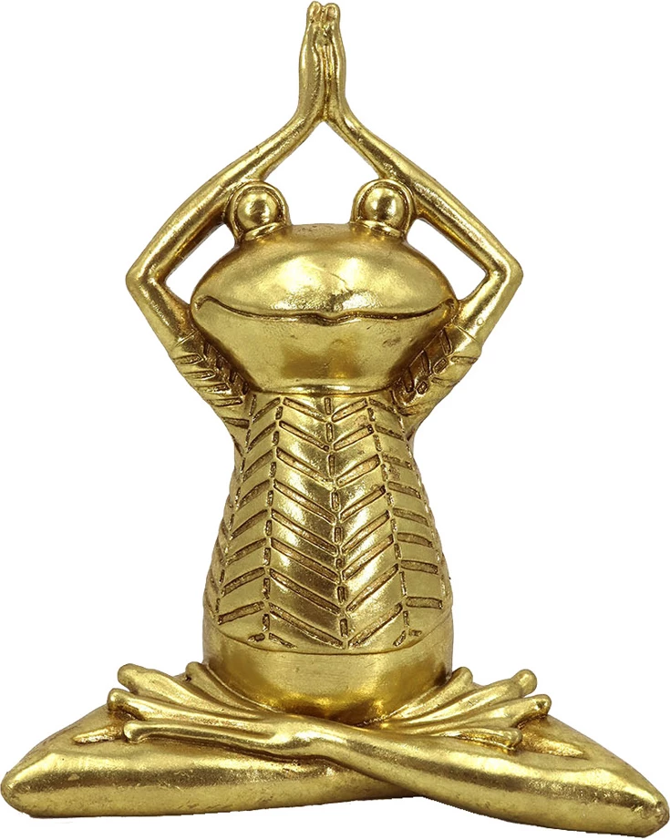 Dekor bretkose në yoga, ngjyrë ari, 16x11x21cm
