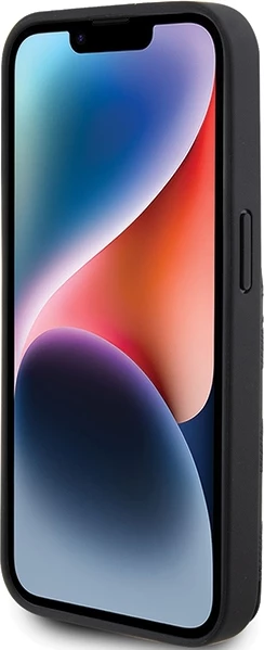 Mbështjellës Karl Lagerfeld Saffiano Cardslots & Stand Monogram Ikonik për iPhone 15 Pro, e zezë