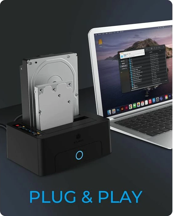 Stacion docking dhe klonues disqesh ICYBOX IB-1232CL-U3 USB 3.0, për HDD/SSD SATA 2.5" & 3.5", UASP, 2-slot, i zi