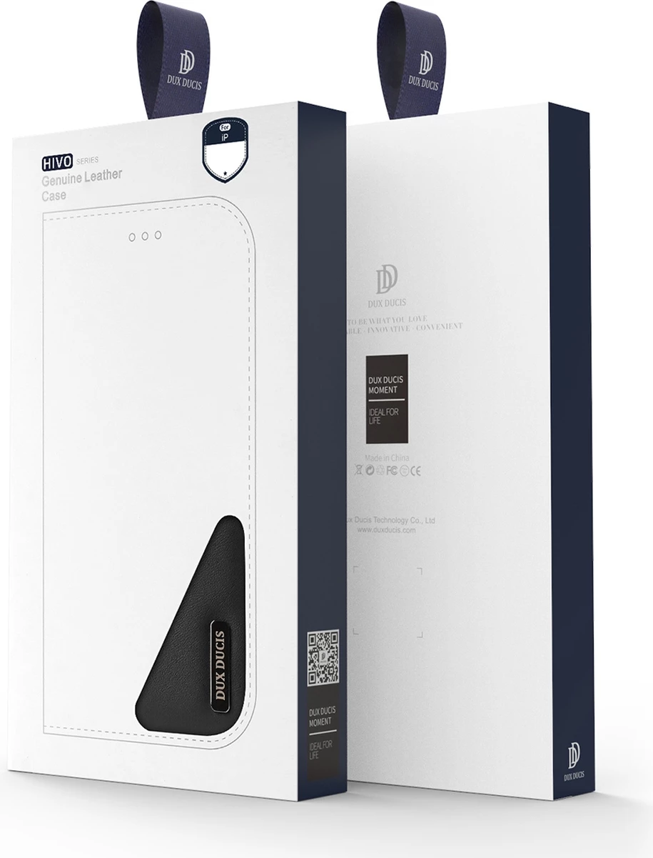 Mbështjellës Dux Ducis Hivo për iPhone 14 Plus, lëkurë natyrale, me xhepa dhe mbrojtje RFID, Kuq