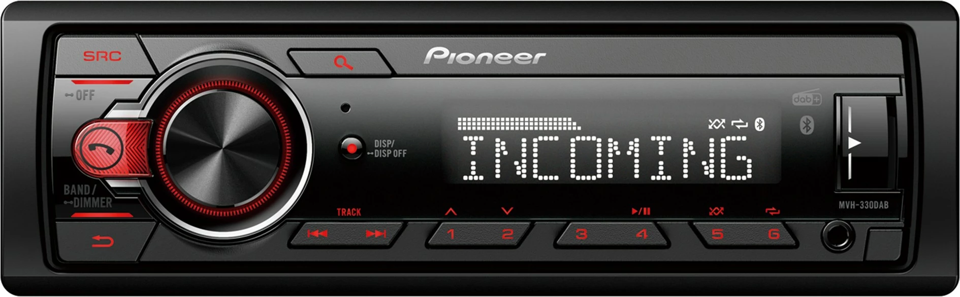 Radio makine Pioneer MVH-330DAB, DAB+, Bluetooth, USB, e zezë
