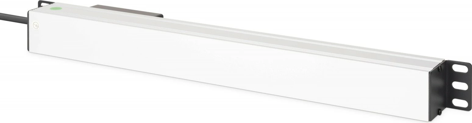 Shirit rryme PDU rack 19", Digitus DN-95439, 7 Schuko, ndërprerës tip C 16A, kabllo 1.8 m CEE 7/7, 4000 W, alumin, zi/argjend