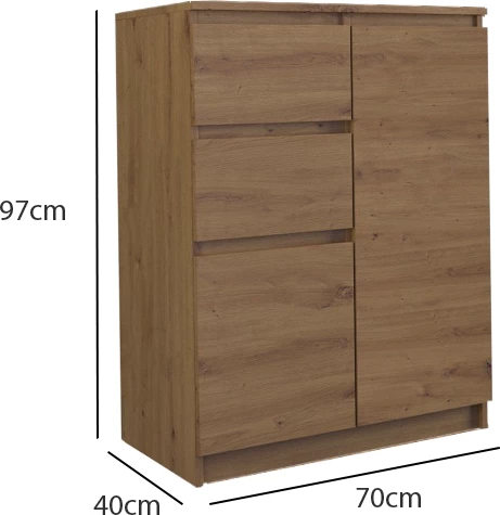 Komodë me sirtarë Mezzo 2S 2D