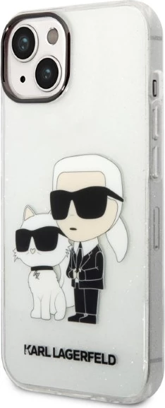 Mbështjellës Karl Lagerfeld Karl&Choupette për iPhone 14 Plus, transparent