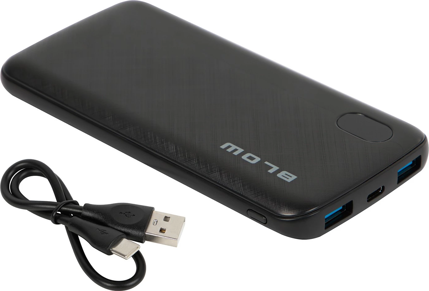 Powerbank, BLOW, PB10B, 10000mAh 20W PD/QC 3.0 me 3 porta (2x USB-A, 1x USB-C) me ekran tregues, e zezë