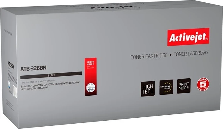 Toner Activejet ATB-326BN për printerin Brother; Zëvendësimi i Brother TN-326BK; Suprem; 4000 faqe; e zezë
