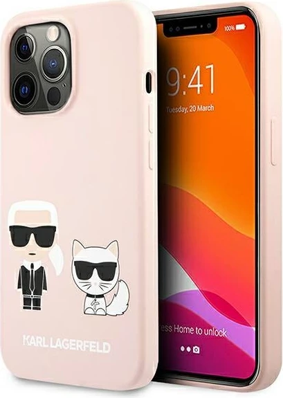 Mbështjellës Karl Lagerfeld KLHMP13LSSKCI për iPhone 13/13 Pro 6.1", silikon, MagSafe, rozë e çelët