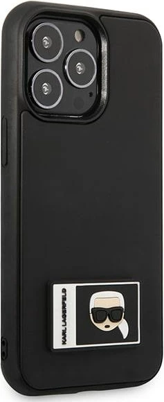 Mbështjellës Karl Lagerfeld KLHCP13X3DKPK për iPhone 13 Pro Max 6.7", Ikonik Patch, i zi