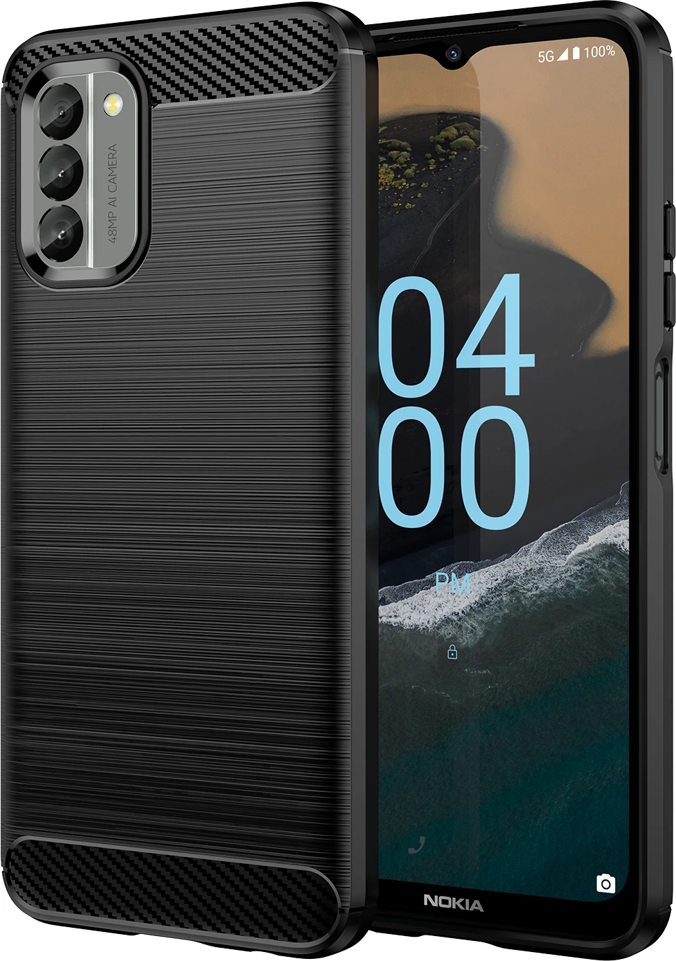 Mbështjellës Hurtel Carbon Case për Nokia G400, TPU, i zi