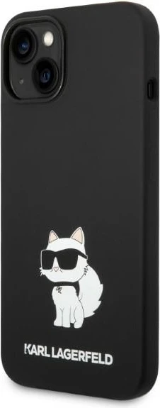 Mbështjellës Karl Lagerfeld KLHMP14MSNCHBCK për iPhone 14 Plus 6.7", silikon, MagSafe, zi