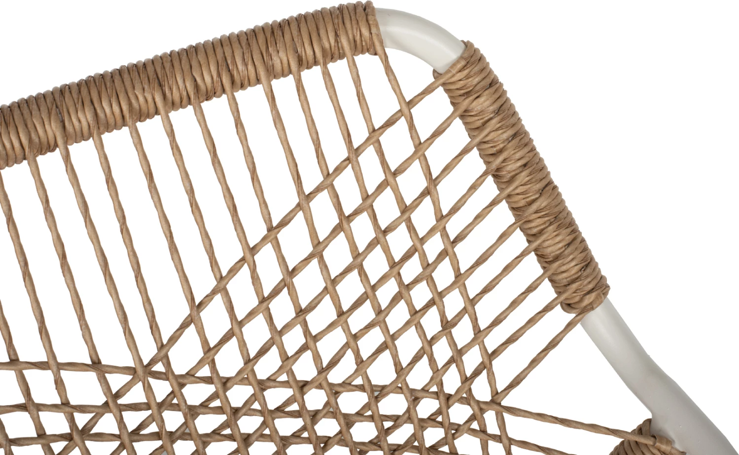 Karrige alumini për jashtë, FH5865.12, kornizë e bardhë dhe thurje beix, jastëk i bardhë