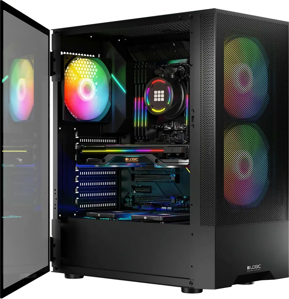 Kasë Logic Concept Arya ARGB, Midi Tower, ATX, e zezë