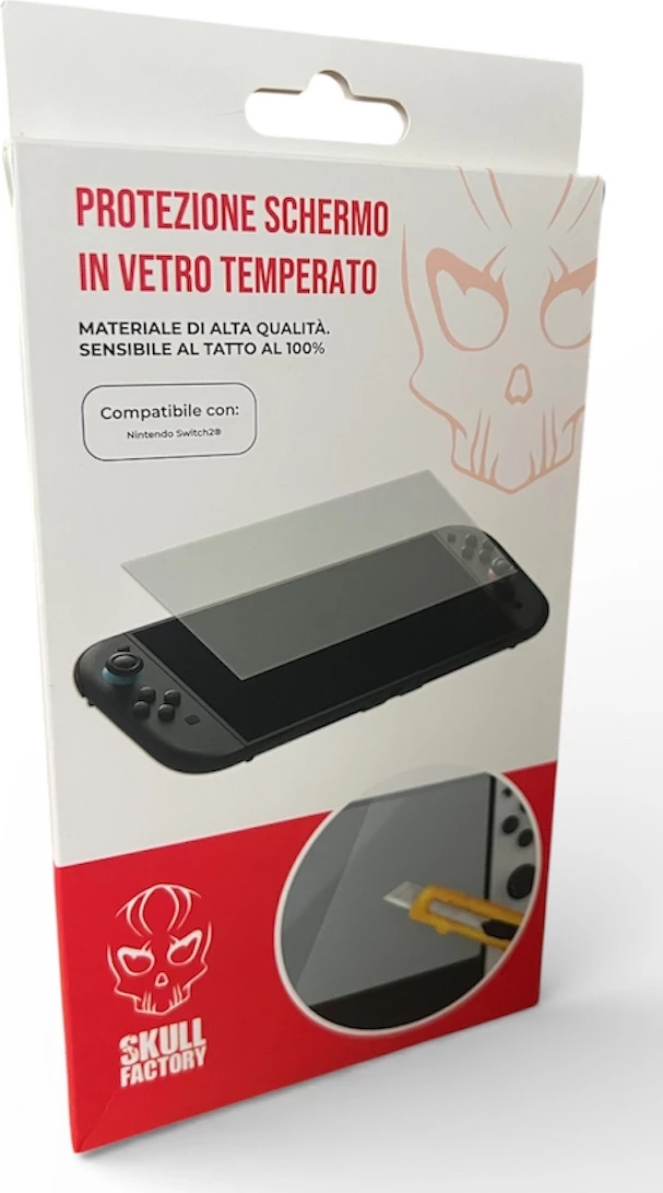 Mbrojtës ekrani Skull Factory për Switch 2, xham i temperuar