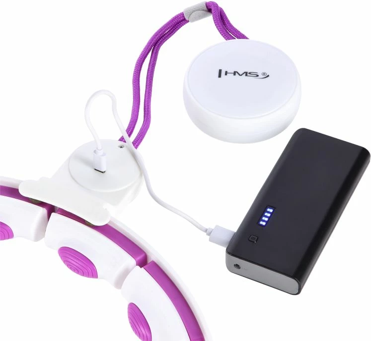 Hula hop me magnete dhe peshë HMS HHM17, i bardhë/vjollcë me numërues