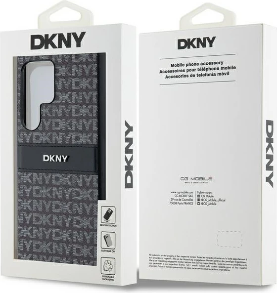 Mbështjellës DKNY Mono Stripe & Metal Logo për Samsung Galaxy S24 Ultra, i zi