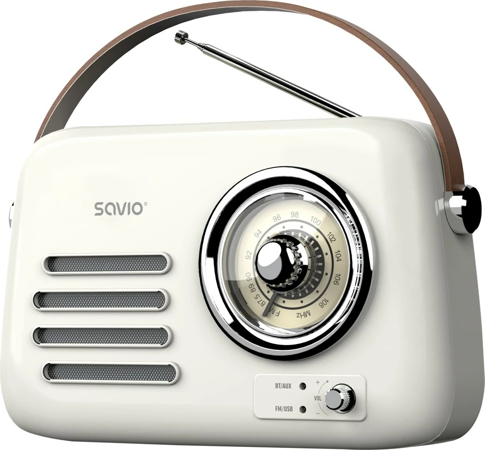 Radio portabile SAVIO RS-02, Bluetooth 5.3, alarm, e bardhë