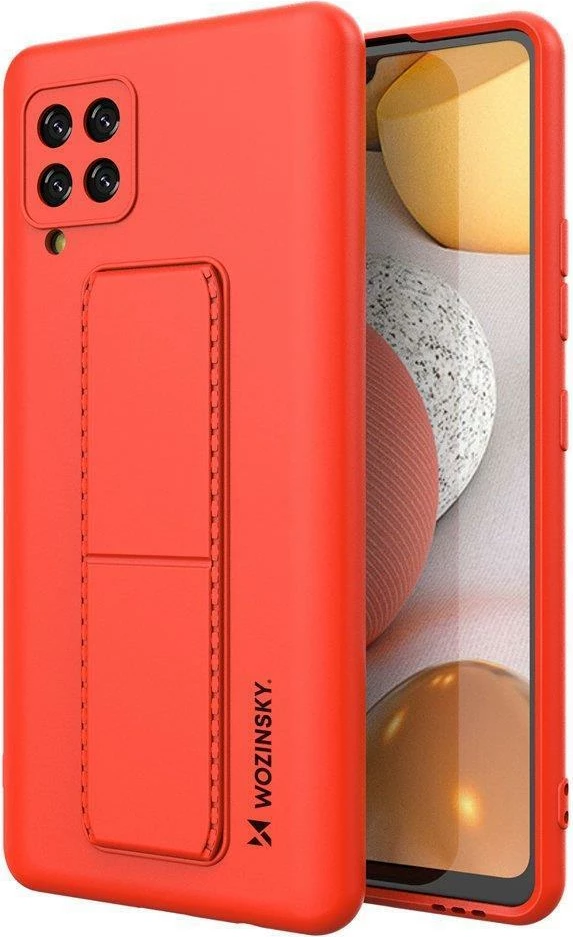 Mbështjellës Wozinsky Kickstand Case për Samsung Galaxy A42 5G, silikon, i kuq
