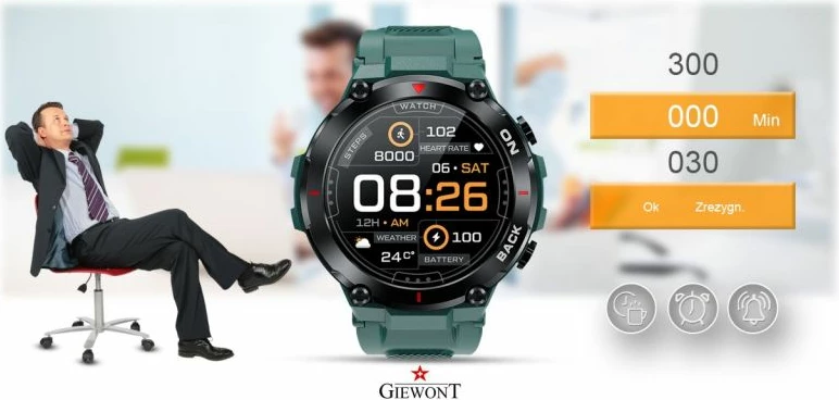 Smartwatch sportiv Giewont, jeshil