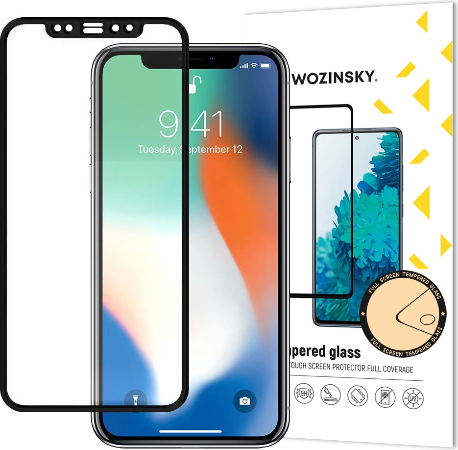 Xham i temperuar Wozinsky full glue për iPhone XR/iPhone 11, me kornizë, i zi