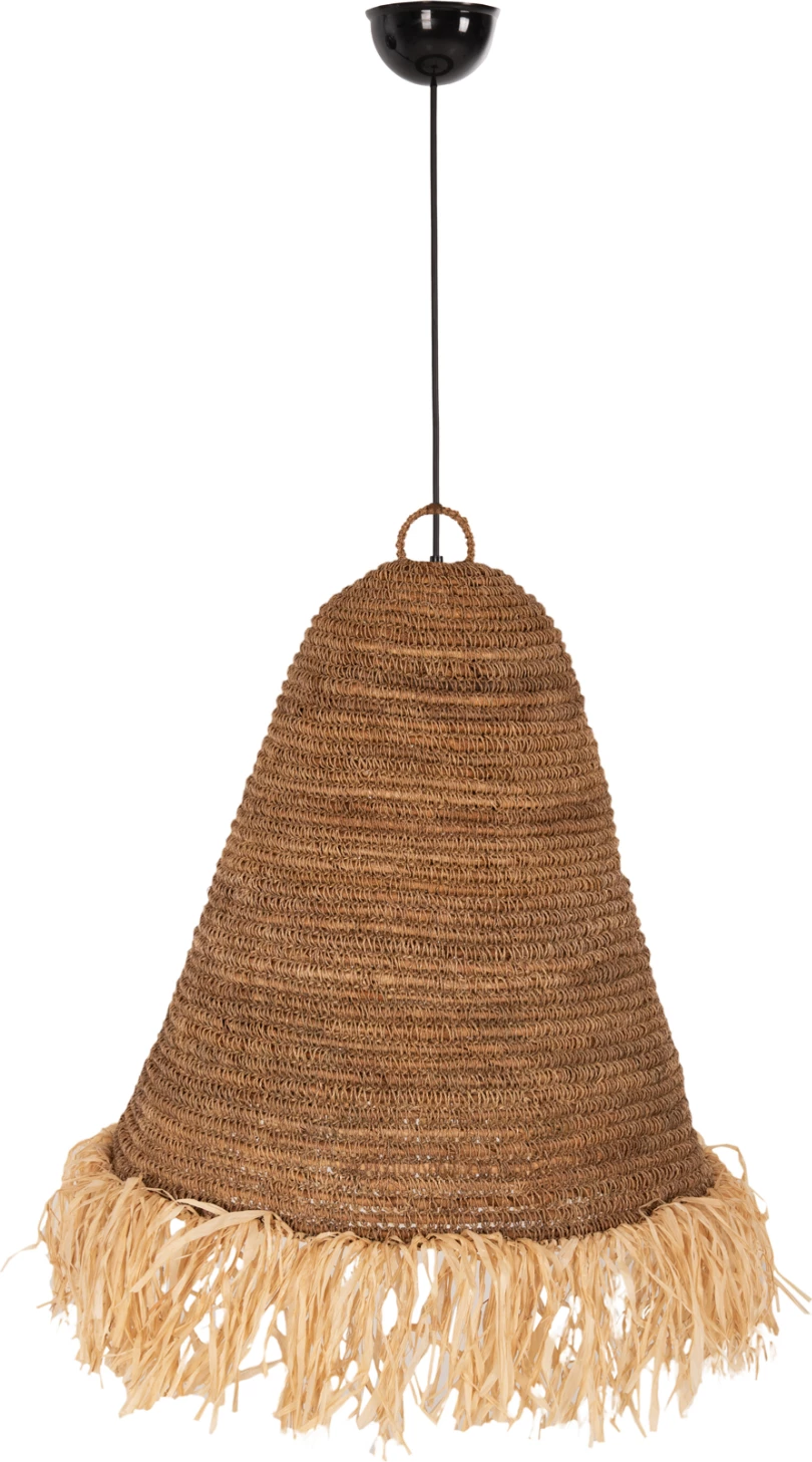 Llampë tavanore varëse, fibra banane të thata, ngjyrë natyrale, FH7818, Φ60x90-180Hcm