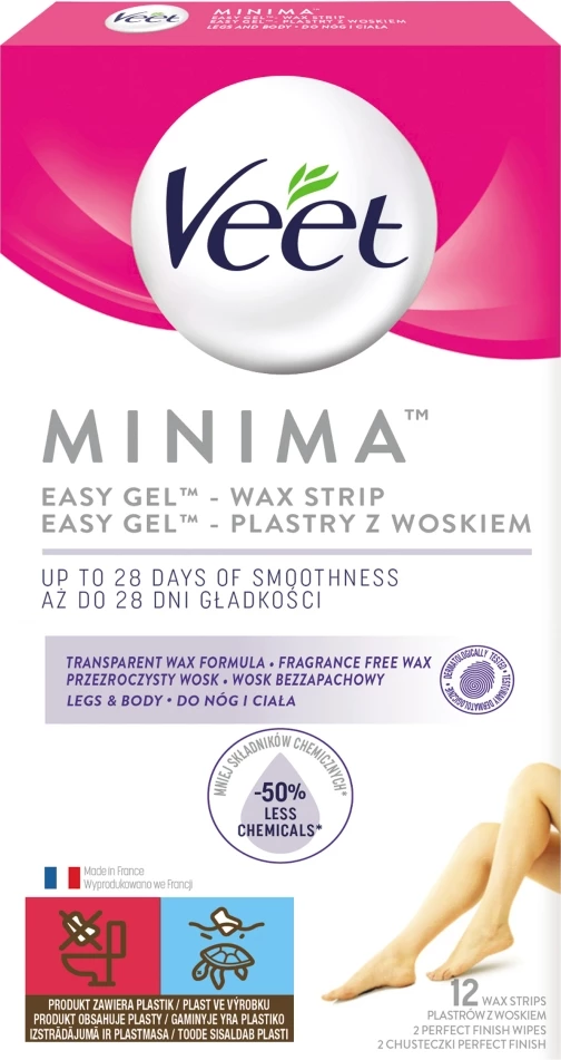 Shirita me dyll për depilim Veet Minima Easy-Gel për femra, 12 copë