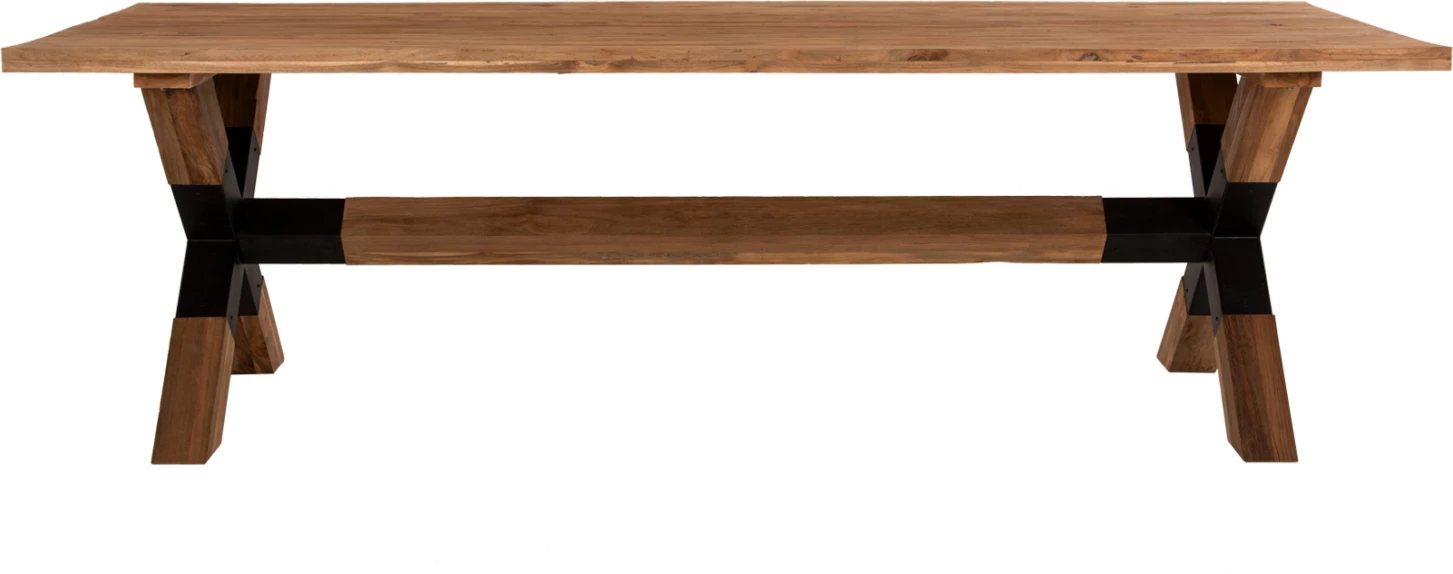 Tavolinë ngrënieje KATTE FH9557 dru TEAK i ricikluar, këmbë metalike, 250x100x78H cm